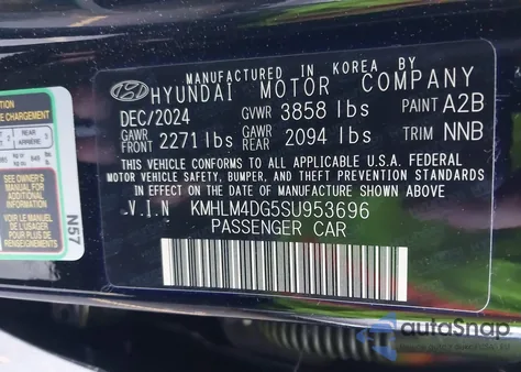 2025 Hyundai Elantra Sel Sport z USA, uszkodzony, nr VIN KMHLM4DG5SU953696